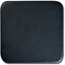 Black Graphic Image Genuine Black Leather 4“ Square