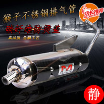 Monkey back pressure silent acceleration exhaust pipe scooter ghost fire RSZ Fuxi 10 Haumai GY6 in-line fast Eagle Qiaoge