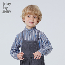 Jiangnan commoner childrens clothing summer discount new mens and womens childrens striped loose long-sleeved shirt 1K2102060