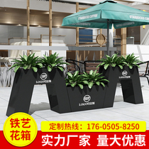 Wrought iron flower box outdoor courtyard combination sales department outdoor flower pool flower trough outside the finished metal fence customization