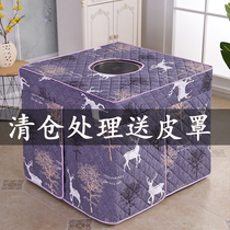 New fire cover electric stove cover cover 80x80 round hole electric heater fire table cloth cover thickened Square fire quilt