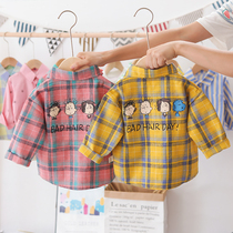 Boy Clothing Boy Shirt 2022 Slim Fit Jacket Baby Long Sleeve Girl Blouses Child Plaid Shirt Spring Autumn Pure Cotton
