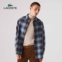 LACOSTE French crocodile mens autumn winter fashion casual warm plus velvet Plaid long sleeve shirt men) CH1185