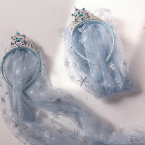 Korea ins new ice and snow princess Blue Crown children Joker minimalist headgear hair accessories female hair card
