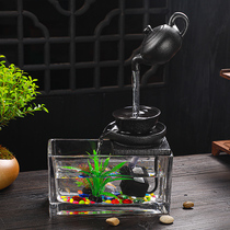 Small fish tank living room ornaments teapot suspension Kettle Teapot table fish Sky pot hanging living room fish tank ornaments table set