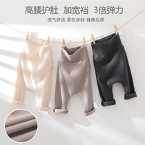 2021 spring and autumn infant beating underpants large PP pants ins pure color Korean version male and female baby high waist and belly care trousers