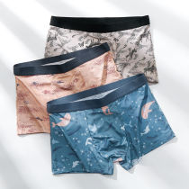 Summer mens underwear mens boxers Ice Silk trend youth students personality breathable boys four corner shorts head