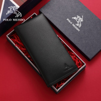 British Paul mens wallet genuine leather 2022 new multi-position Money clip Bull Leather Long leather clip Male damp young man