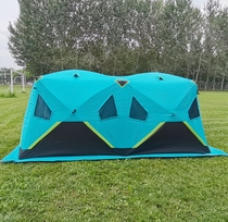 Thickened large conjoined six people ice fishing cotton tent Four Seasons 200 grams cotton Oxford cloth 2X4 meters warm tent