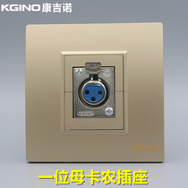 Champagne Gold 86 Single Female Cannon Socket Golden Big Three-Core Female Callon Microphone Panel