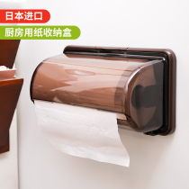 Japan imported inomata magnet refrigerator tissue holder kitchen roll paper tissue box cling film storage rack