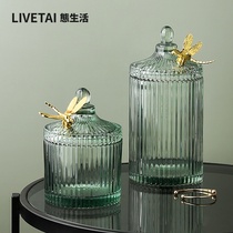 Life Light luxury glass candy cans Nordic storage cans jewelry box crystal sugar cans dry fruit boxes retro storage cans