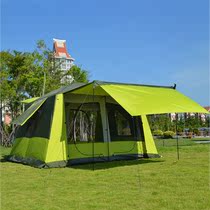 Outdoor tent 8 people 10 people 12 people two rooms one hall tent double rain-proof family camping tent