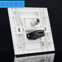 86 type HDMI straight head in-line TV cable TV socket panel HDMI high-definition audio and video TV switch socket