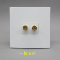 Type 86 One Audio Socket Panel Double Head Two 2 Hole Speaker 5 1 Surround Audio Banana Head Socket Panel