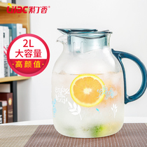Lilac heat-resistant glass cold kettle creative juice pot large cold white water teapot household water bottle set