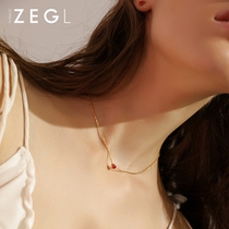Red small red heart necklace female Korean version of simple personality heart-shaped peach heart love pendant clavicle chain tide net red jewelry