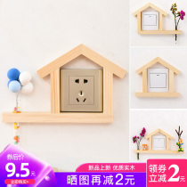 Switch Socket frame minimalist Decorative Switch Patch Panel PROTECTIVE SLEEVE CARTOON WALL PATCH ORIGINAL SOLID WOOD RIM DECORATION SHELTERING