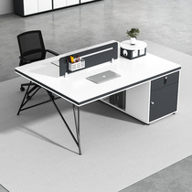 Double face to face staff desk chair combination minimalist modern furniture 2 people two-four-staff desk 6