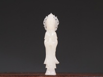 Jade Ware old collection and Tian Jade seed Guanyin statue ornaments jade quality exquisite craftsmanship Exquisite Collection