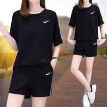 Summer New Sports Suit Women Nsch Nike 2021 Han Version Loose Shorts Two Sets Casual Running Suit Women
