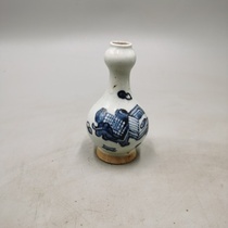 Qing Dynasty folk kiln retro mini blue and white vase understand antiques old goods old goods home collection Fidelity bag old objects