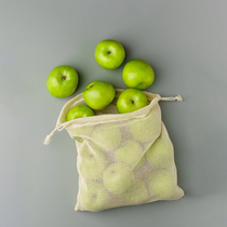 Pure cotton cloth eco-friendly mesh bag fruit and vegetable containing supermarket buy vegetable bag full cotton fruit draw rope bunches mesh bag washable