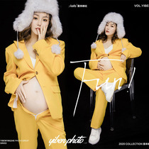 New Pint Photos Pregnant Women Photo Costumes Suits Harbour Windshots Beige Yellow for True Art Photography Western-style Apparel