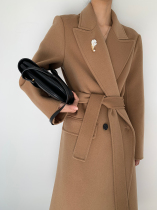 Limited 550 long t home calf goods suit double-sided cashmere coat woolen jacket small man Korean version 21 new