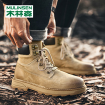 Mullin forest boots men 2021 new autumn leather waterproof mens shoes outdoor leisure high-top Martin boots summer
