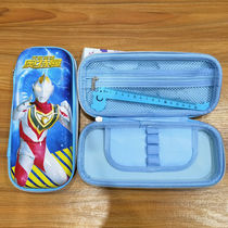 Drop not bad Ultraman stationery box Noise-free primary school student pen box Male and female students pen bag pencil box Children male and female children