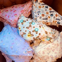 (Cat) Baby saliva towel baby triangle cartoon adjustable windshield cotton soft Daily single Moth * y