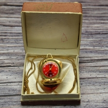 Lonely goods 1970s former Soviet antique mechanical watch old light luxury niche gold-plated red pendant pocket watch women