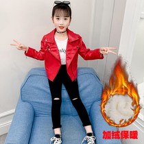 Girls Leather Clothes Spring and Autumn Jacket Baby Jacket 2021 New Children Children Korean Style Fashion Top