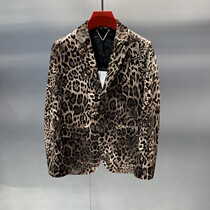 European station personality BAO WEN printing 2021 autumn and winter New European station velvet casual casual casual casual slim suit suit men