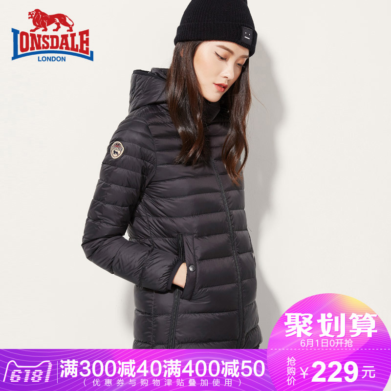 Dragon Lion Dell 2019 new light and thin down clothes women's medium and long down clothes slim fit coat fashionable in winter