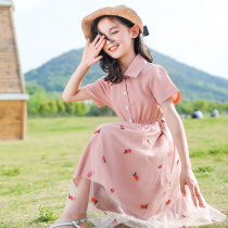 Childrens wear girl dress summer 2021 New middle child skirt summer Net Red Girl princess dress
