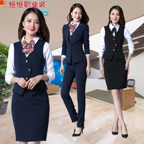 Flight attendant uniform professional suit female high-end suit fashion hotel reception bank sales department work clothes