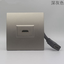 Dark gray 86 type one HDMI HD socket panel with cable 2 0 version in-line multimedia video wall plug