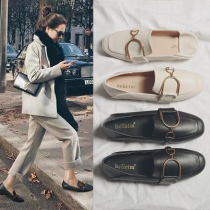 Hong Kong 2021 Spring and Autumn New Womens Single Shoes Fashion Joker Evening Evening Shoes Leather Small Leather Shoes Large Size Soft Lafu Shoes