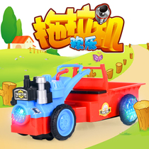 New electric walking tractor childrens toy simulation farmer car car sound light music charging little boy