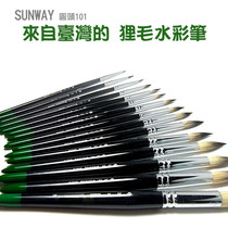  Exclusive 101 Taiwan Sunway Tanuki hair watercolor pen Look at the demonstration and learn watercolor with the same Jian Zhongwei demonstration pen