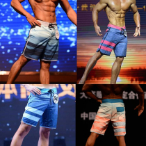 Mens fitness competition beach pants Slim-fit version of seaside surfing quick-drying shorts Knee-length loose plus size five-point pants
