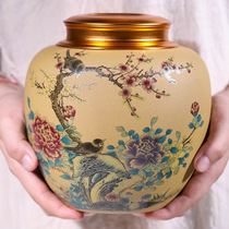 Zisha tea cans tin caps large ceramic sealed cans Puer tea storage cans small wake tea cans a catty bulk tea cans