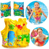 Thickened children's swimming life jacket 2-5-year-old baby swimming cartoon inflatable vest