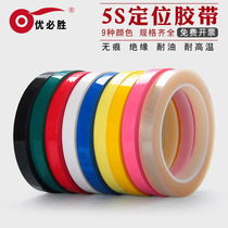 5S desktop positioning logo marking tape traceless whiteboard warning line color red yellow blue green black and white marking patch 5s positioning tape self-adhesive strip 6s split line marking tape