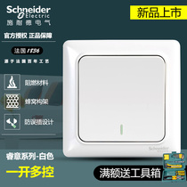 Schneider single-open multi-control Ruiyi series wall concealed household white three-control halfway switch panel