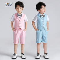 Boy suit suit suit summer flower dress childrens dress children show catwalk kindergarten school children host performance suit