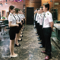 Long Lier KTV waiter overalls Short-sleeved bar night tooling uniforms Student school uniform suits Summer women