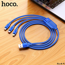 Haocool Hoco U104 One Drag Three 6A Fast Charging Data Line Applies Apple Android Type-C Nylon Braided Wire
